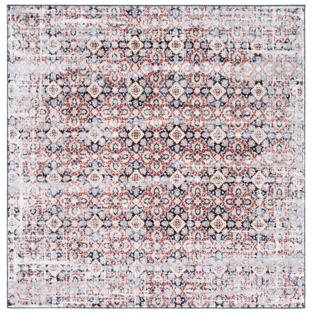 Safavieh 6 ft. 7 in. x 6 ft. 7 in. Lagoon Power Loomed Square Area Rug Brown & Navy LGN230T-7SQ